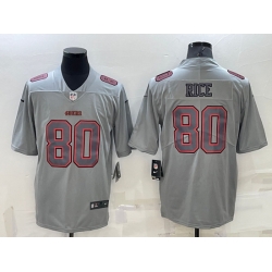 Men San Francisco 49ers 80 Jerry Rice Grey Atmosphere Fashion Stitched Jersey