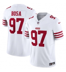 Men San Francisco 49ers 97 Nick Bosa White 2023 F U S E  Vapor Untouchable Limited Stitched Football Jersey