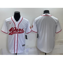 Men San Francisco 49ers Blank White Cool Base Stitched Baseball Jersey