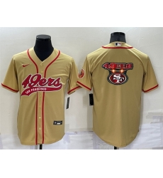 Men San Francisco 49ers Gold Team Big Logo With Patch Cool Base Stitched Baseb