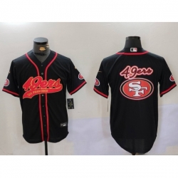 Men San Francisco 49ers Team Big Logo Black With Patch Cool Base Stitched Baseball Jerseys