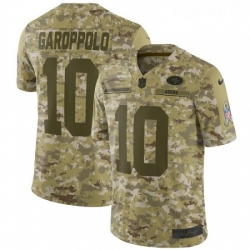 Mens Nike San Francisco 49ers 10 Jimmy Garoppolo Limited Camo 2018 Salute to Service NFL Jersey