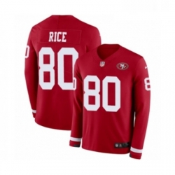 Mens Nike San Francisco 49ers 80 Jerry Rice Limited Red Therma Long Sleeve NFL Jersey