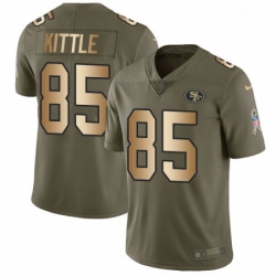 Mens Nike San Francisco 49ers 85 George Kittle Limited OliveGold 2017 Salute to Service NFL Jersey