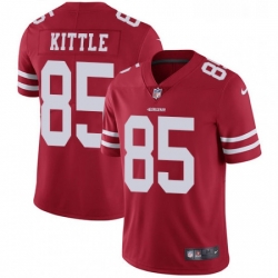 Mens Nike San Francisco 49ers 85 George Kittle Red Team Color Vapor Untouchable Limited Player NFL Jersey