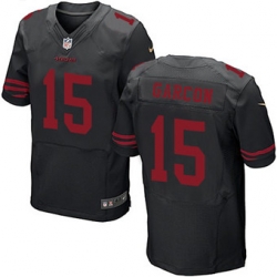 Nike 49ers #15 Pierre Garcon Black Alternate Mens Stitched NFL Elite Jersey