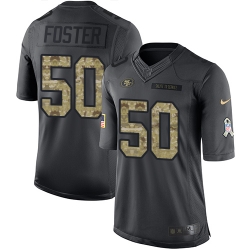 Nike 49ers #50 Reuben Foster Black Mens Stitched NFL Limited 2016 Salute to Service Jersey