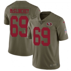 Nike 49ers #69 Mike McGlinchey Olive Mens Stitched NFL Limited 2017 Salute To Service Jersey