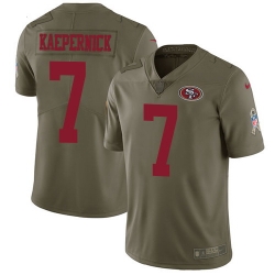 Nike 49ers #7 Colin Kaepernick Olive Mens Stitched NFL Limited 2017 Salute To Service Jersey