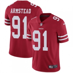 Nike 49ers #91 Arik Armstead Red Team Color Mens Stitched NFL Vapor Untouchable Limited Jersey