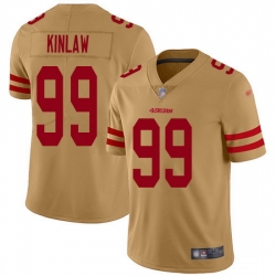 Nike 49ers 99 Javon Kinlaw Gold Men Stitched NFL Limited Inverted Legend Jersey