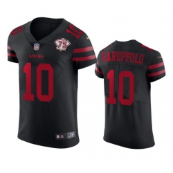 Nike San Francisco 49ers 10 Jimmy Garoppolo Black Alternate Men 75th Anniversary Stitched NFL Vapor Untouchable Elite Jersey