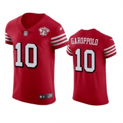 Nike San Francisco 49ers 10 Jimmy Garoppolo Red Rush Men 75th Anniversary Stitched NFL Vapor Untouchable Elite Jersey