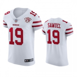 Nike San Francisco 49ers 19 Deebo Samuel White Men 75th Anniversary Stitched NFL Vapor Untouchable Elite Jersey