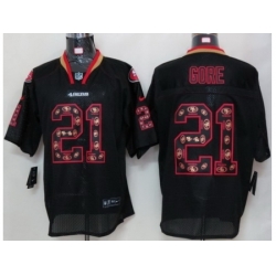 Nike San Francisco 49ers 21 Frank Gore Black Elite Lights Out Fashion NFL Jersey