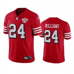 Nike San Francisco 49ers 24 K 27Waun Williams Red Rush Men 75th Anniversary Stitched NFL Vapor Untouchable Limited Jersey