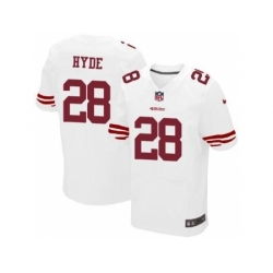 Nike San Francisco 49ers 28 Carlos Hyde Elite White NFL Jersey