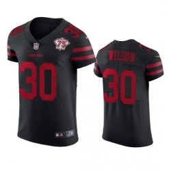 Nike San Francisco 49ers 30 Jeff Wilson Black Alternate Men 75th Anniversary Stitched NFL Vapor Untouchable Elite Jersey