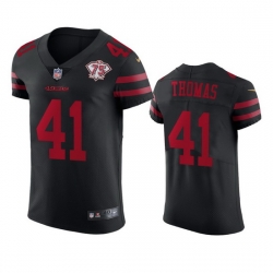 Nike San Francisco 49ers 41 Ambry Thomas Black Alternate Men 75th Anniversary Stitched NFL Vapor Untouchable Elite Jersey