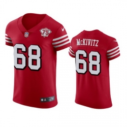 Nike San Francisco 49ers 68 Colton Mckivitz Red Rush Men 75th Anniversary Stitched NFL Vapor Untouchable Elite Jersey