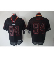 Nike San Francisco 49ers 94 Justin Smith Black Elite Lights Out NFL Jersey