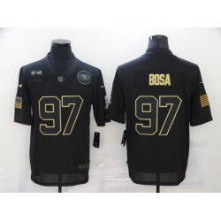 Nike San Francisco 49ers 97 Nick Bosa Black 2020 Salute To Service Limited Jersey