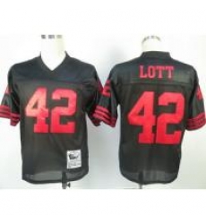 San Francisco 49ers 42 Lott Throwback Black Jerseys