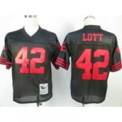 San Francisco 49ers 42 Lott Throwback Black Jerseys