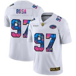 San Francisco 49ers 97 Nick Bosa Men White Nike Multi Color 2020 NFL Crucial Catch Limited NFL Jersey