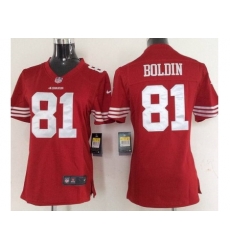 Women Nike San Francisco 49ers 81 Anquan Boldin Red NFL Jerseys