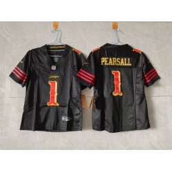 Women San Francisco 49ers 1 Ricky Pearsall Black 2025 F U S E Rivalries Vapor Limited Stitched Jersey 