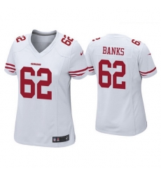 Women San Francisco 49ers 62 Aaron Banks White Jersey