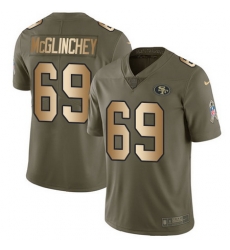 Nike 49ers #69 Mike McGlinchey Olive Gold Youth Stitched NFL Limited 2017 Salute to Service Jersey