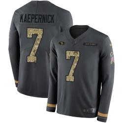 Nike 49ers #7 Colin Kaepernick Anthracite Salute to Service Youth Long Sleeve Jersey