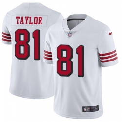 Nike 49ers #81 Trent Taylor White Rush Youth Stitched NFL Vapor Untouchable Limited Jersey