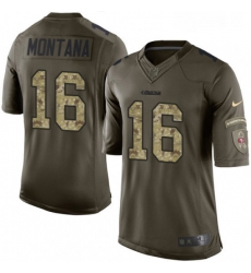 Youth Nike San Francisco 49ers 16 Joe Montana Elite Green Salute to Service NFL Jersey