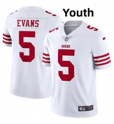 Youth San Francisco 49ers 5 Mike Evans White 2026 Vapor Untouchable Limited Stitched Football Jersey Youth San Francisco 49ers 5 Mike Evans White 2026 Vapor Untouchable Limited Stitched Football Jersey