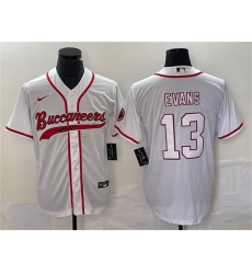 Men Tampa Bay Buccaneers 13 Mike Evans White Cool Base Stitched Baseball Jersey