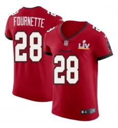 Men Tampa Bay Buccaneers 28 Leonard Fournette Men Super Bowl LV Bound Nike Red Vapor Elite Jersey