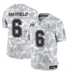 Men Tampa Bay Buccaneers 6 Baker Mayfield 2024 F U S E Arctic Camo Salute To Service Limited Stitched Football Jersey