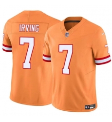 Men Tampa Bay Buccaneers 7 Bucky Irving Orange F U S E  Throwback Limited Stitched Jersey