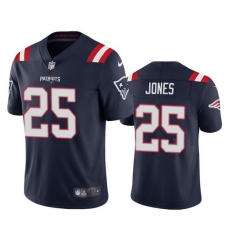 Men New England Patriots 25 Marcus Jones Navy Vapor Untouchable Limited Stitched Jersey