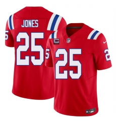 Men New England Patriots  25 Marcus Jones Red 2026 F U S E  2 Star C Pach Vapor Limited Stitched Football Jersey