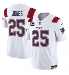 Men New England Patriots 25 Marcus Jones White 2026 F U S E 2 Star C Pach Vapor Limited Stitched Football Jersey Men New England Patriots 25 Marcus Jones White 2026 F U S E 2 Star C Pach Vapor Limited Stitched Football Jersey