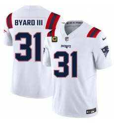 Men New England Patriots 31 Kevin Byard III White 2026 F U S E 4 Star C Pach Vapor Limited Stitched Football Jersey Men New England Patriots 31 Kevin Byard III White 2026 F U S E 4 Star C Pach Vapor Limited Stitched Football Jersey