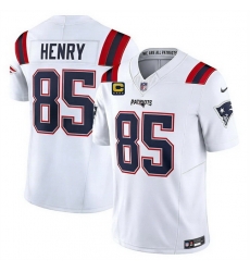 Men New England Patriots  85 Hunter Henry White 2026 F U S E  4 Star C Pach Vapor Limited Stitched Football Jersey