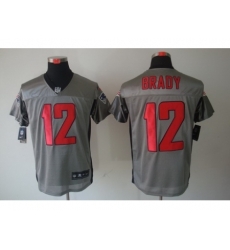 Nike New England Patriots 12 Tom Brady Grey Elite Shadow NFL Jersey