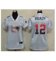 Nike Womens New England Patriots #12 Brady White Jerseys