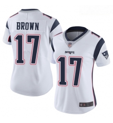 Patriots #17 Antonio Brown White Women Stitched Football Vapor Untouchable Limited Jersey