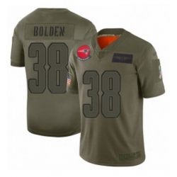 Womens New England Patriots 38 Brandon Bolden Limited Camo 2019 Salute to Service Football Jersey